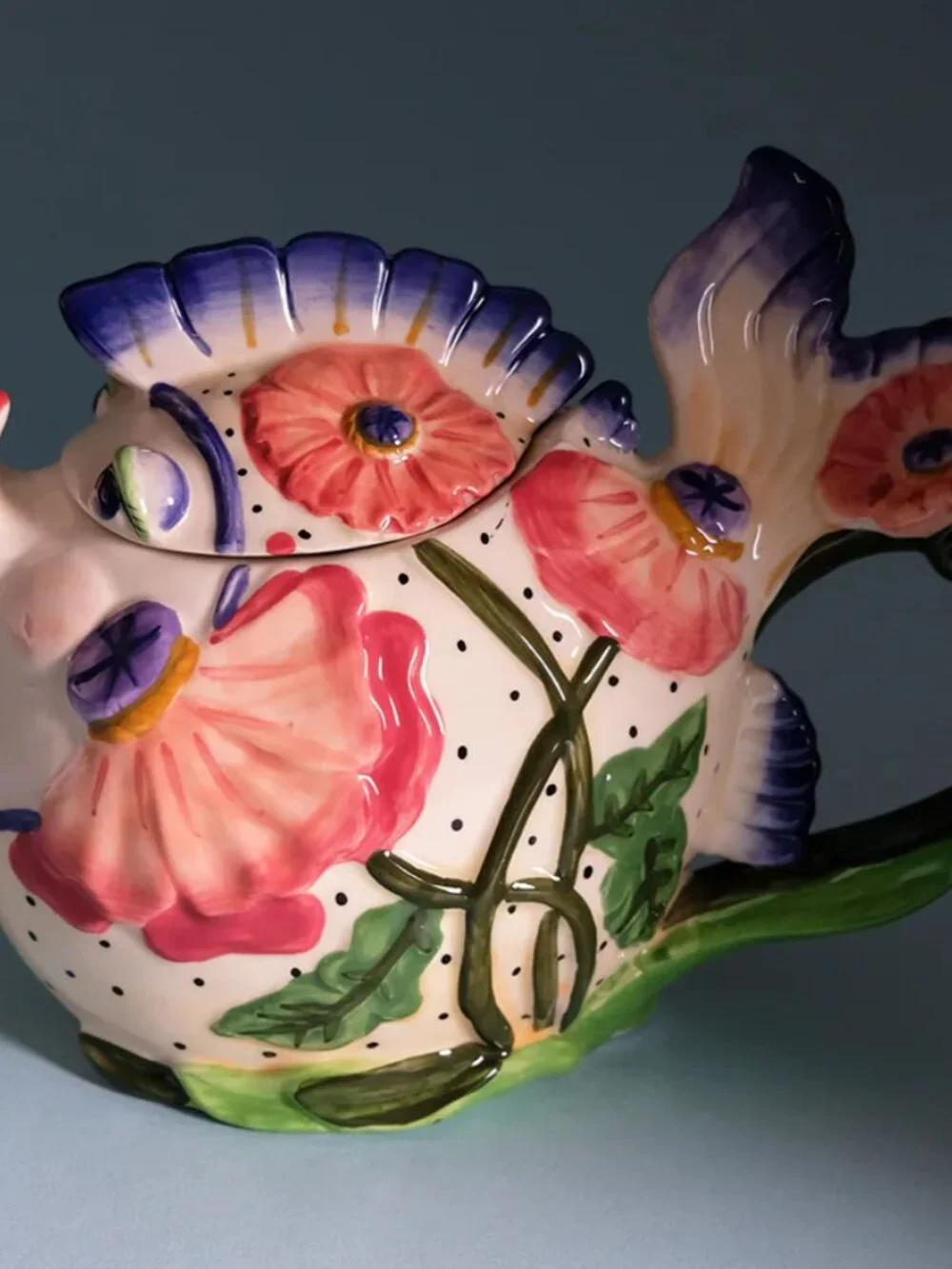 Blue Sky Clayworks Kissy Fish Ceramic Teapot
